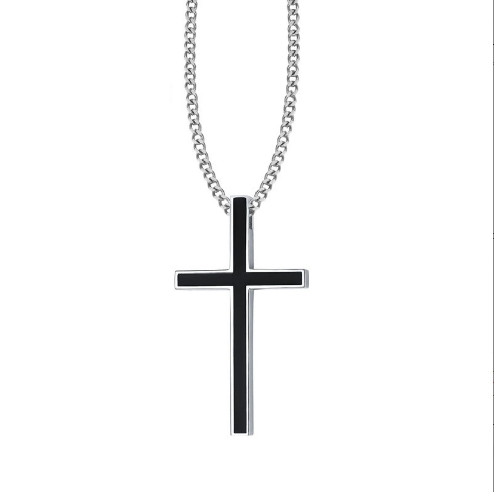 45mm Stainless Steel Drop Glue Cross Pendant European and American Style Personality Ornaments