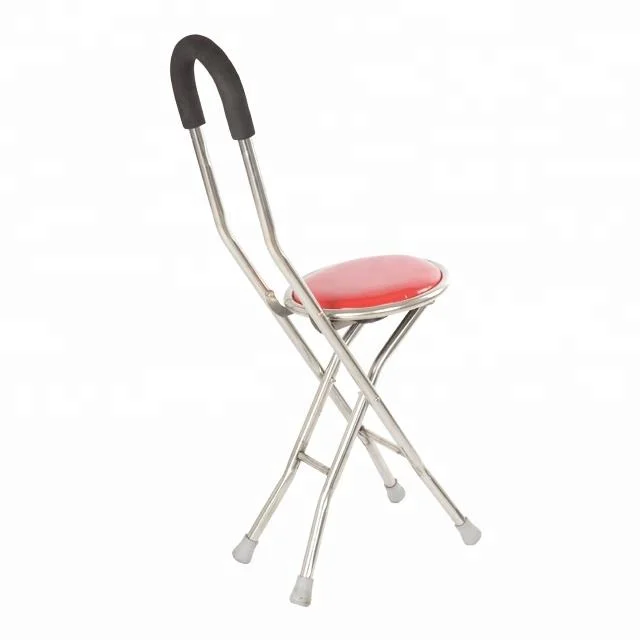 Hole Sale New Online Folding Non-Slip Cane Stool for Senior Citizens