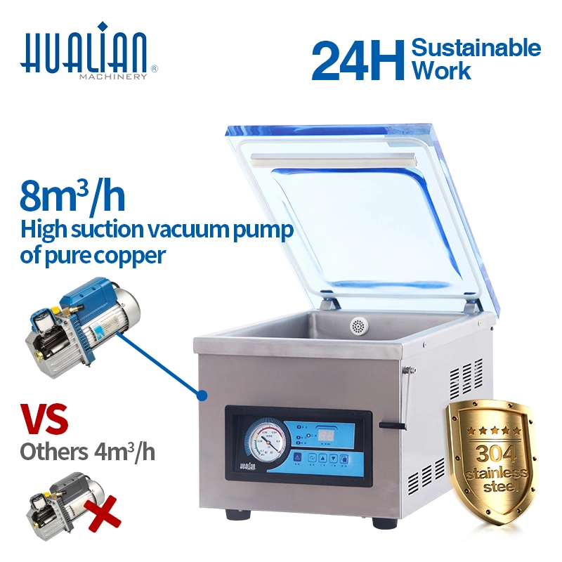 Hvc-260t/1A Hualian Meilleure Machine d'emballage sous vide de sacs alimentaires de cuisine de type bureau