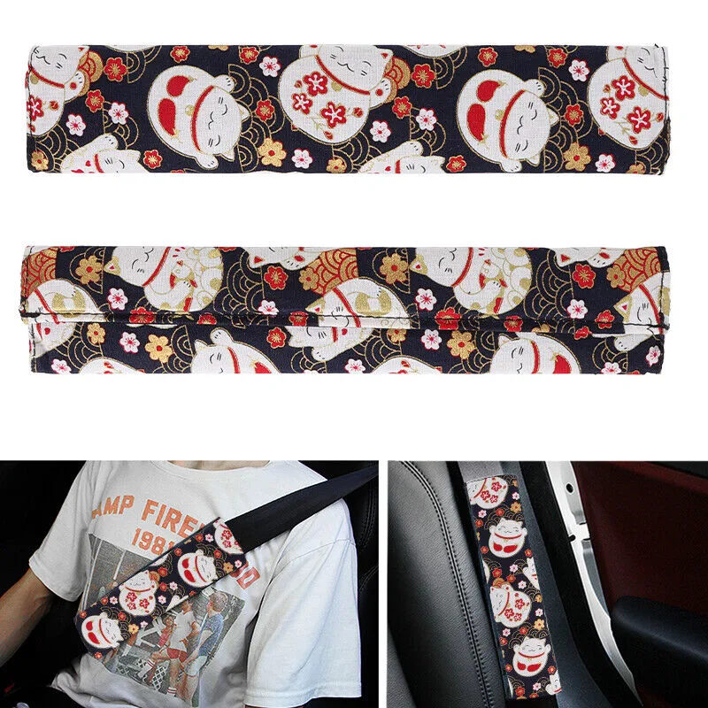 Jdm Lucky Cat Soft Cotton Car Seat Belt Shoulder Pad