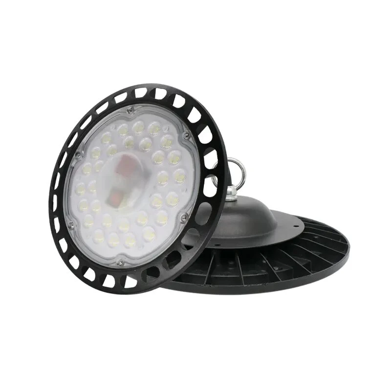 50 واط، 100 واط، 150 واط، 200 واط، مصباح LED، إنارة خلفية في المصنع ضوء LED UFO Lamp رخيصة لمستودع سقف ورشة جراج الصناعية الإضاءة