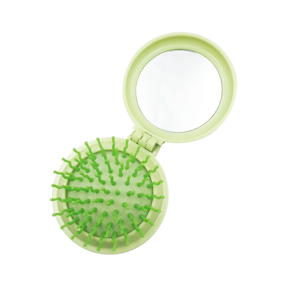 Portable Travel Mini Comb with Mirror Folding Pocket Hair Brush