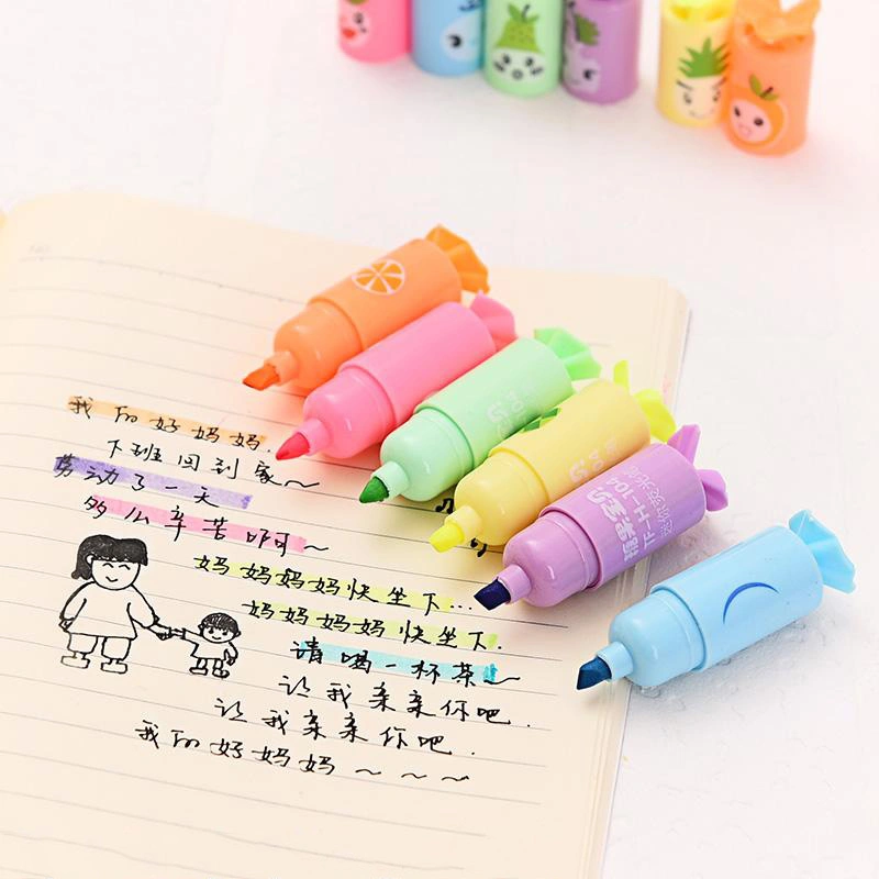 Creative Candy Highlighter Set Cartoon Mini Lovely Marking Pen Highlighter