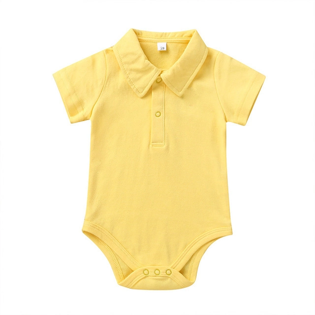 Summer Newborn Clothes Cotton Short Sleeve Pure Color Baby's Jumsuit