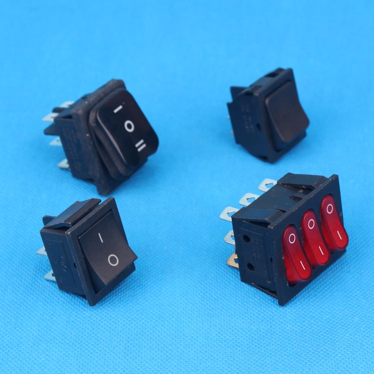 Big Current High Duty Waterproof Kcd Series on off 3 Pin Terminal Black Housing Rocker Switch