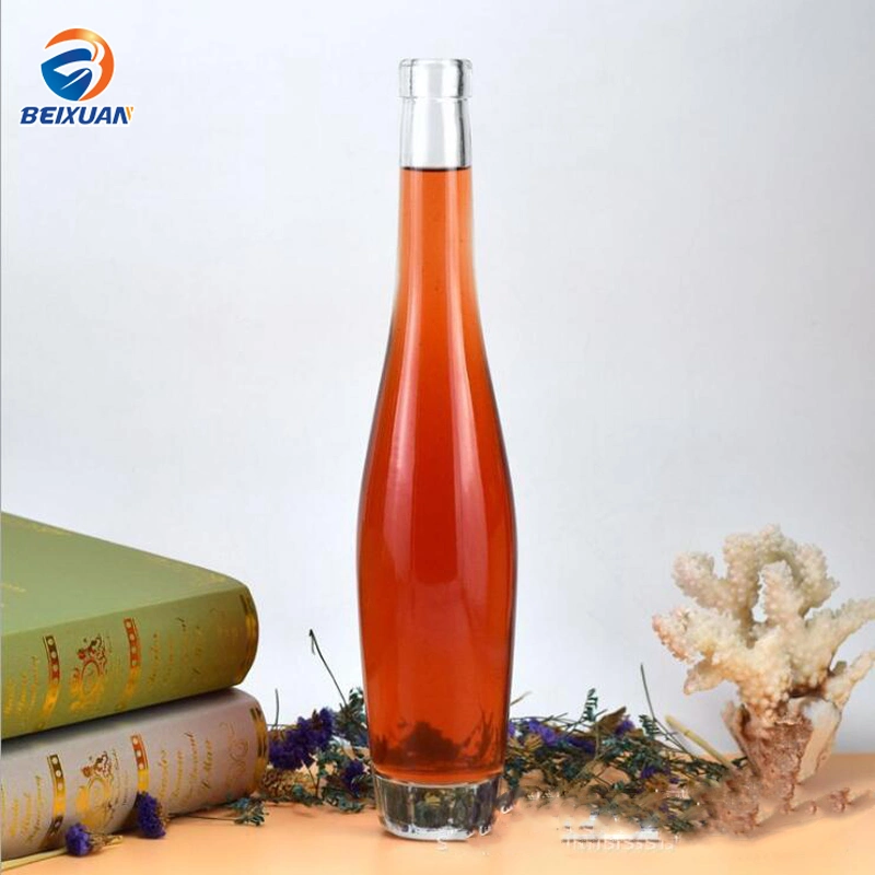 Good Quality 375ml 500ml Bowling Shape Thick Bottom Transparent Ice Glass Bottles for Wine Crafts