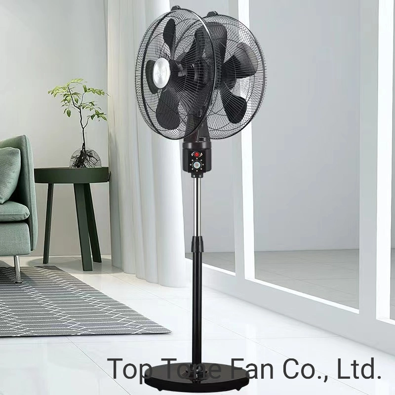 Double Head Commercial 360 Degree Oscillating Pedestal Cooling Stand Fan