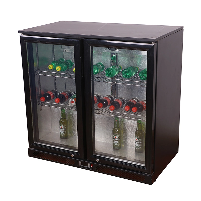 CCC aprobado Swing Door OEM 126liter cerveza China Display bebidas Más frío