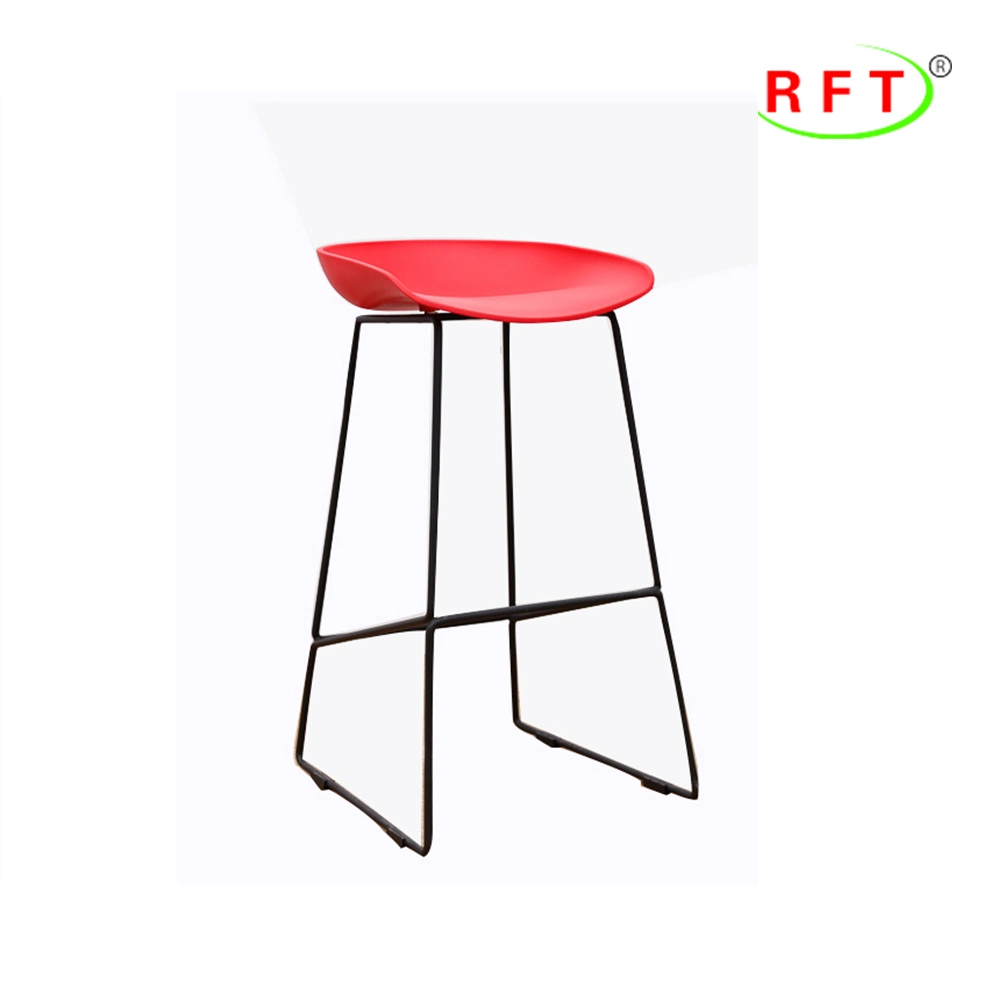 High Plastic Seat Meta Leg Bar Furniture Coffee Chair