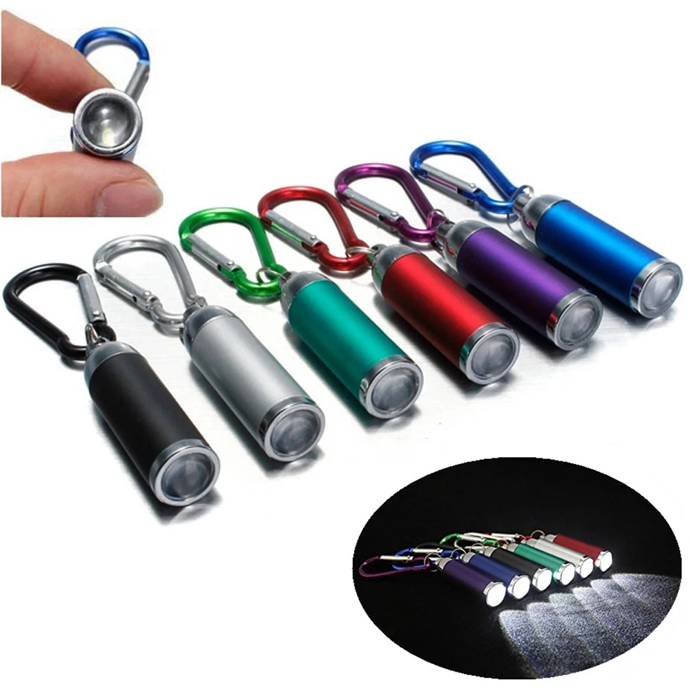 Custom Logo Mini LED Flashlight Torch Keychain Keyring Key Chain Ultra Bright Portable for Camping