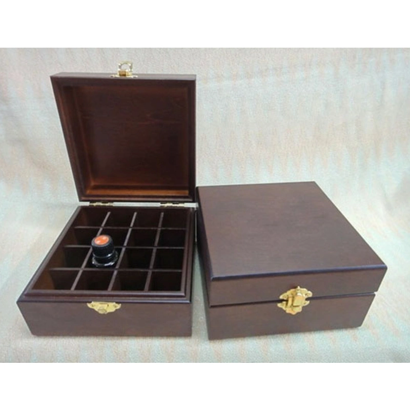 Pintura preta piano acabamento óleo essencial embalagem Perfume caixa de madeira