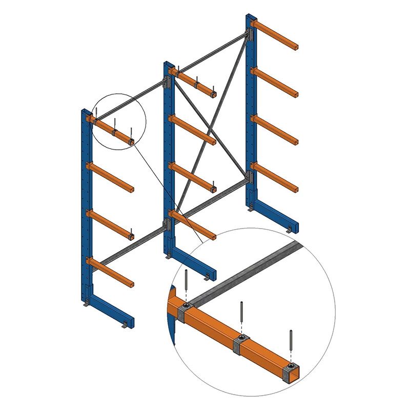 Supermarket Building Materials Warehouse Storage Racking System Arm Cantilever Rack