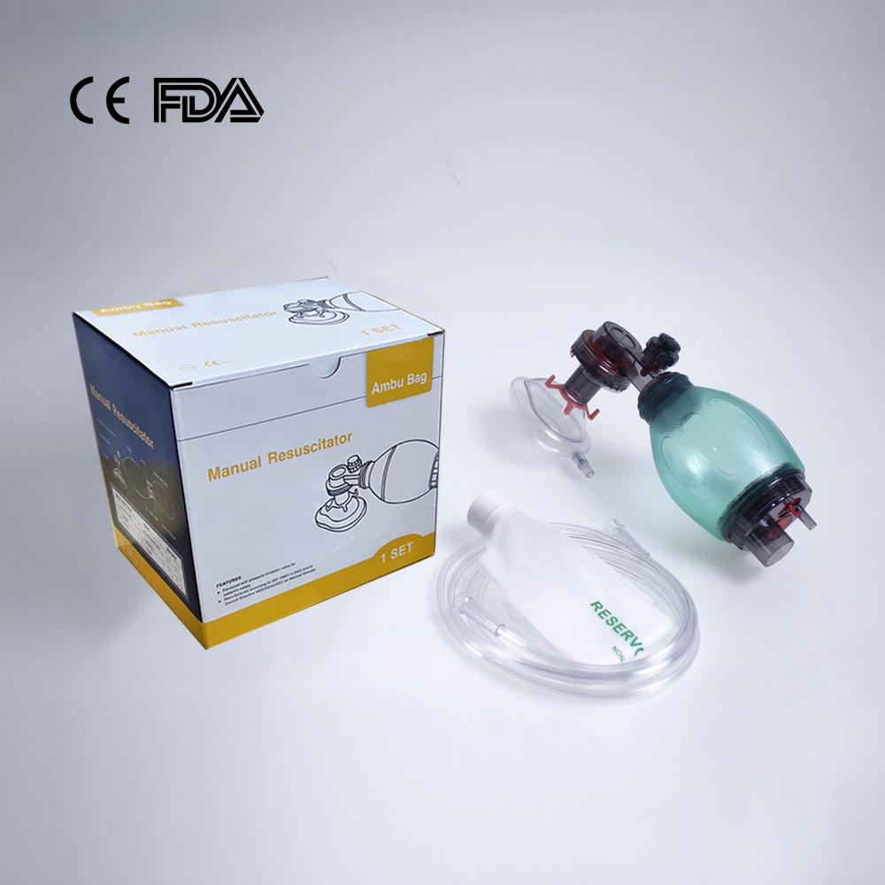 Disposable PVC Ambu Bag Manual Resuscitator Kit with Reservoir Bag and Oxygen Mask for Emergency Rescue for Infant Size