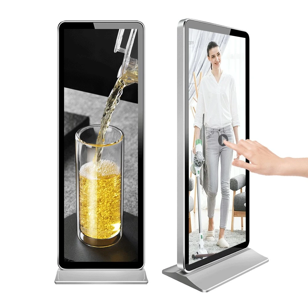 Pantalla táctil LCD Totem Kiosk de 55 pulgadas y señalización digital Pantalla de publicidad LCD para la mesa de menús