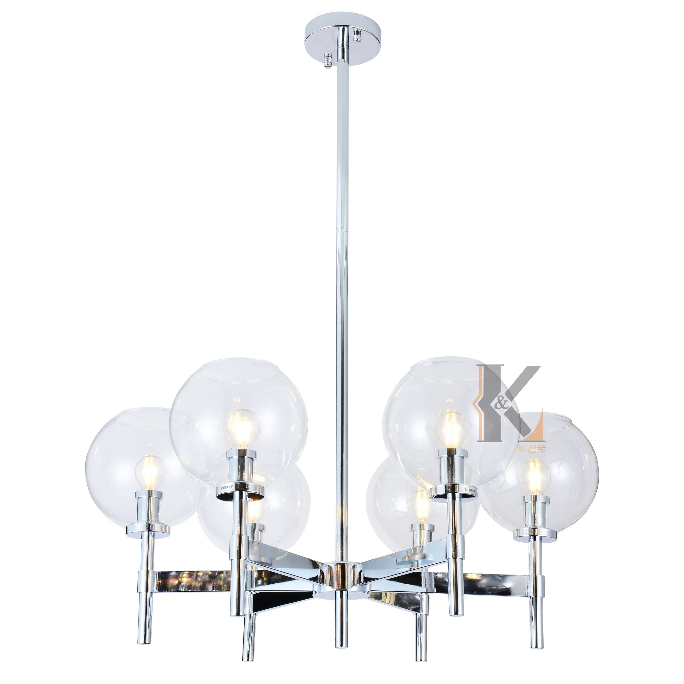 Luxo nórdicos moderna sala de estar decorativa Lâmpadas Loft Lustre pendurar redonda de vidro