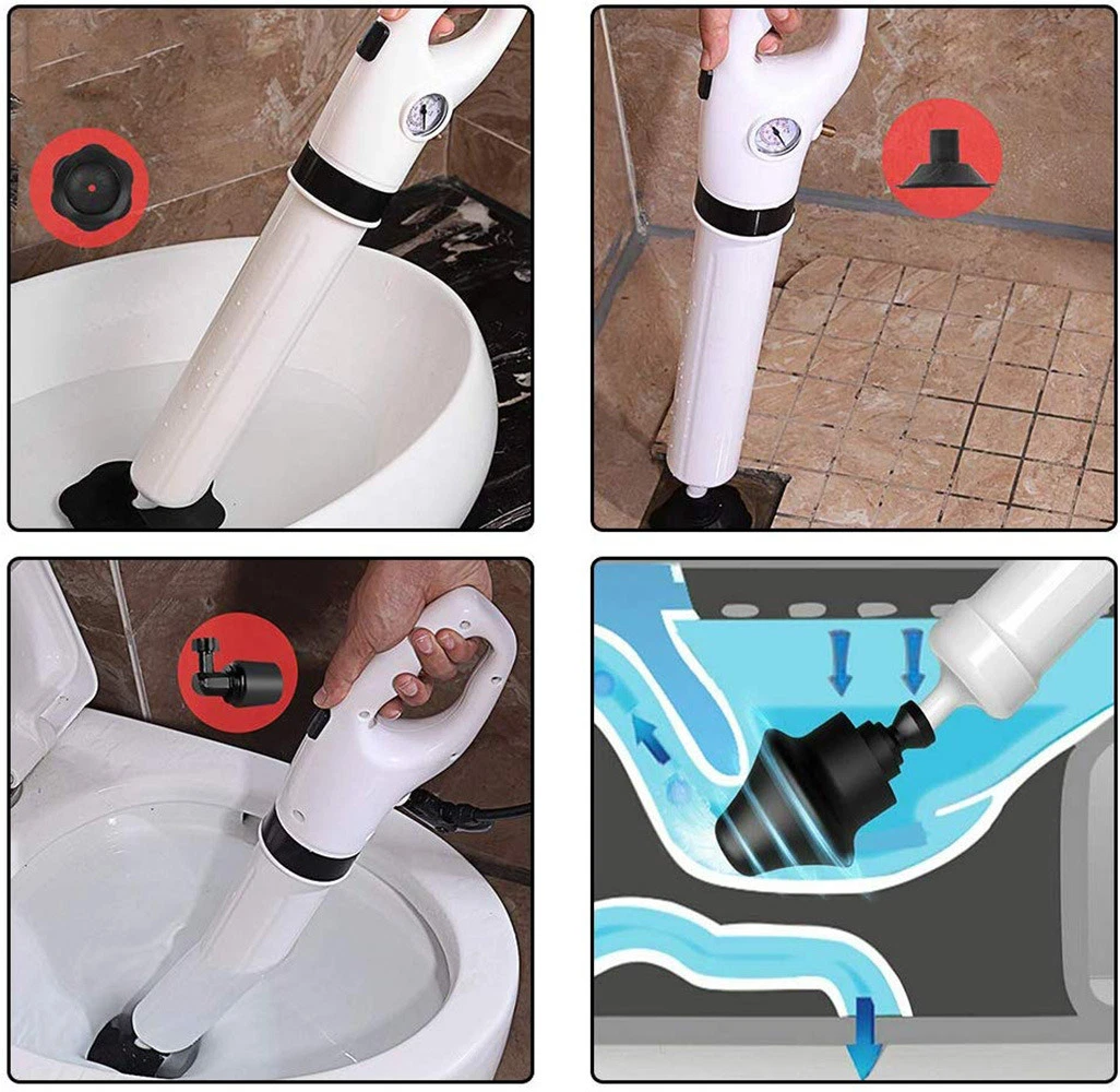 Plunger Air Drain Blaster Sink Pipe Clogged, Toilet Dredge Powerful Manual Air Drain Blaster High Pressure Toilet Cleaner Bl13841