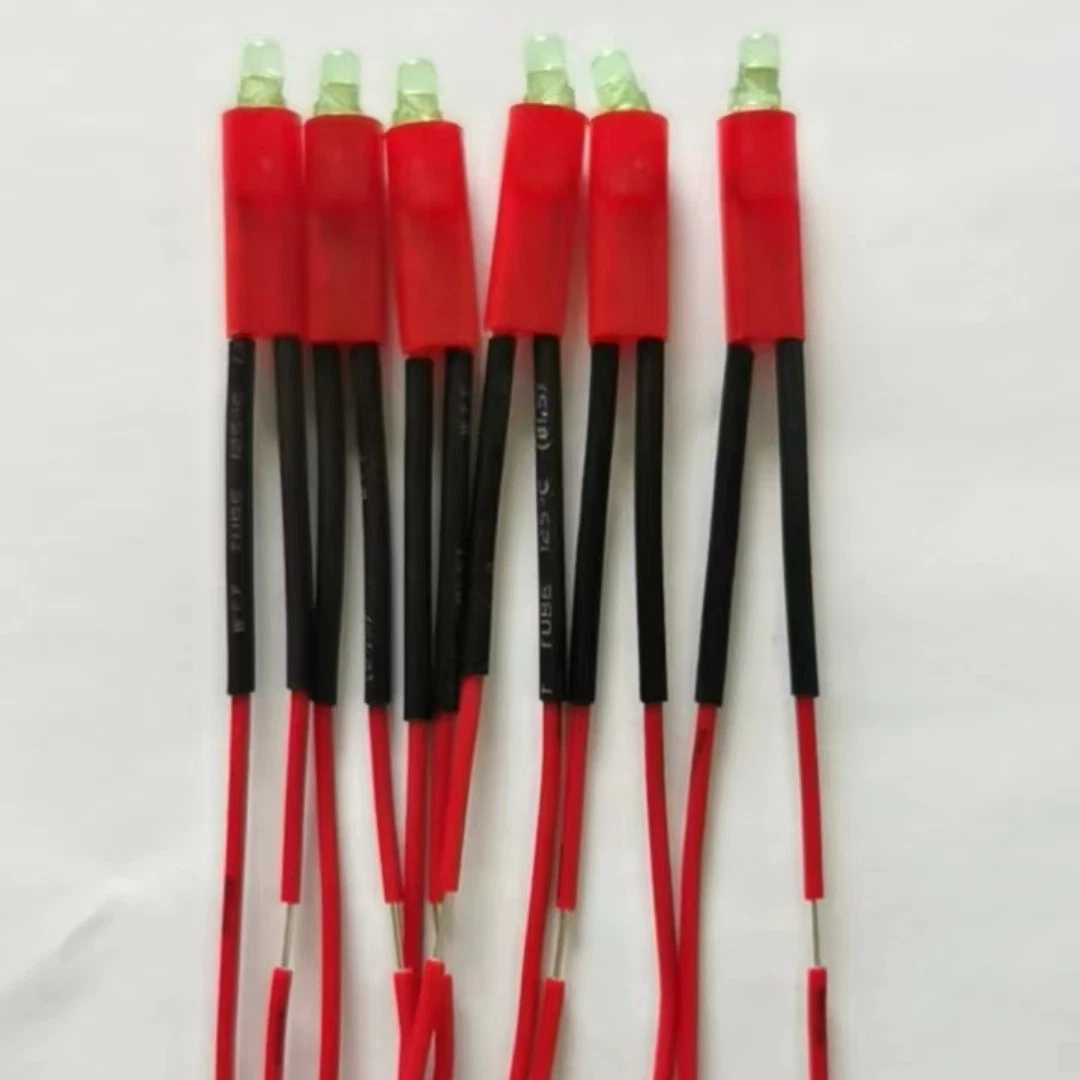 LED F3 Green Colour Butt Welded Resistor Add Black Tube