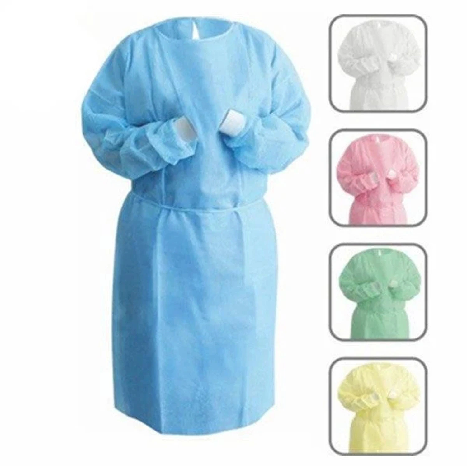 Pink Surgical PP Non Woven Disposable Isolation Gown