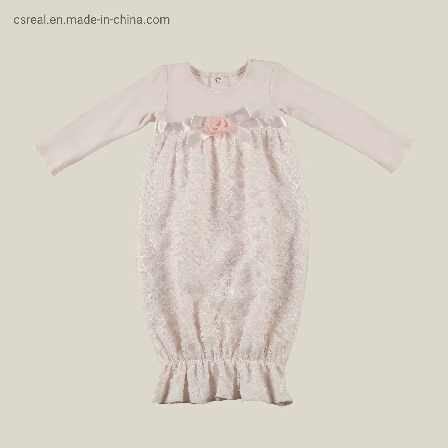 Los niños recién nacidos Moda bebé niña bebé lindo vestido Bodysuit Interbloqueo de tejidos con Placket de desgaste