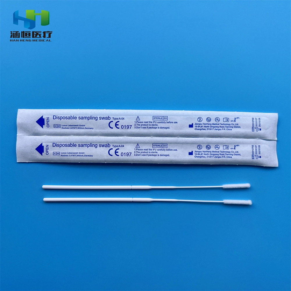 China Medical Consumables Specimen Collection Double Manufacturer Sterile Flocked Virus Gauze Nasopharyngeal Nasal Swab