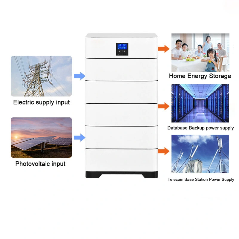 Nueva generación potente de emergencia de reserva de energía 5,5kW Inverter Solar integrado Panel almacenamiento de energía Li Ion LiFePO4 batería de litio