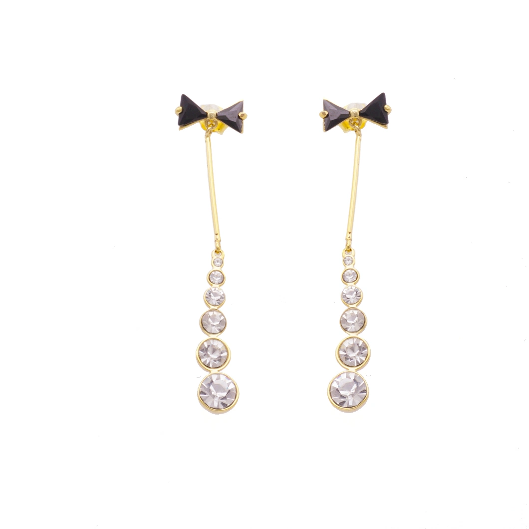 OEM Pretty Fashion Silver Jewelry Enamel Flower with Drop Stick Stud Earrings