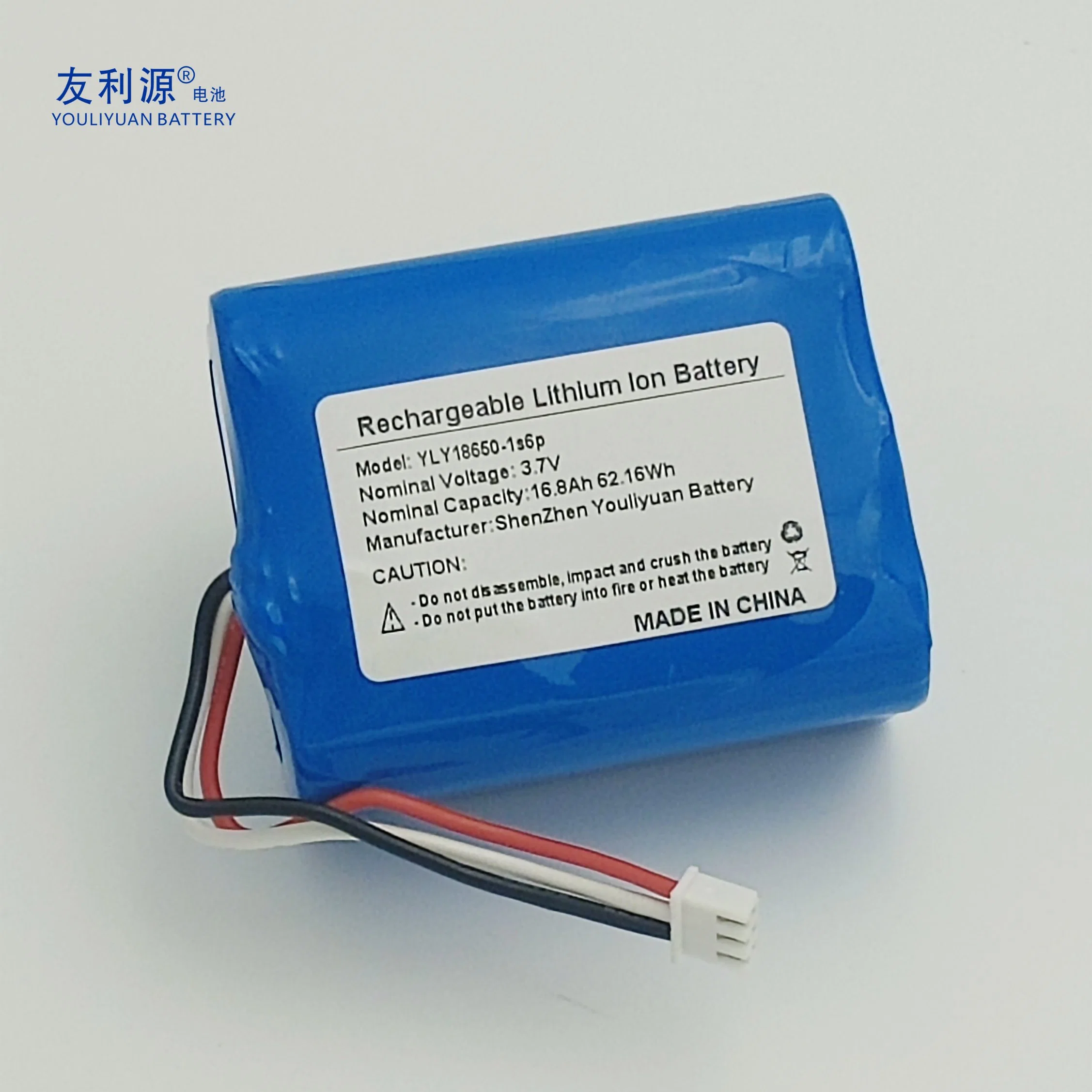 18650 Battery 3.7V 16.8ah Street Lights Traffic Lamp Battery Energy Storage Battery UPS Battery Power Tool Battery with BMS and Connector