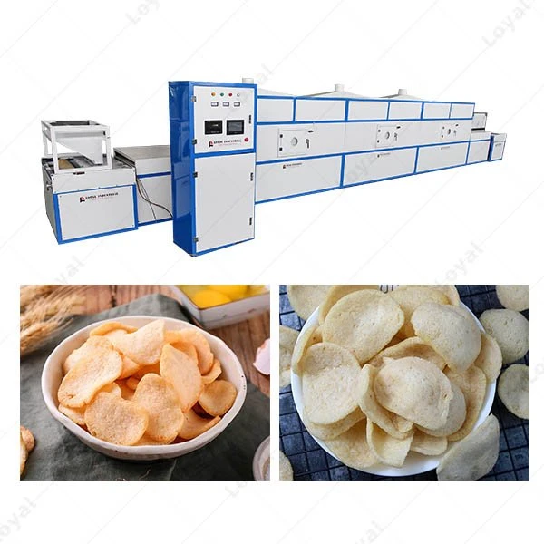 Automatic Tunnel Puffed Prawn Cracker Microwave Drying Machine