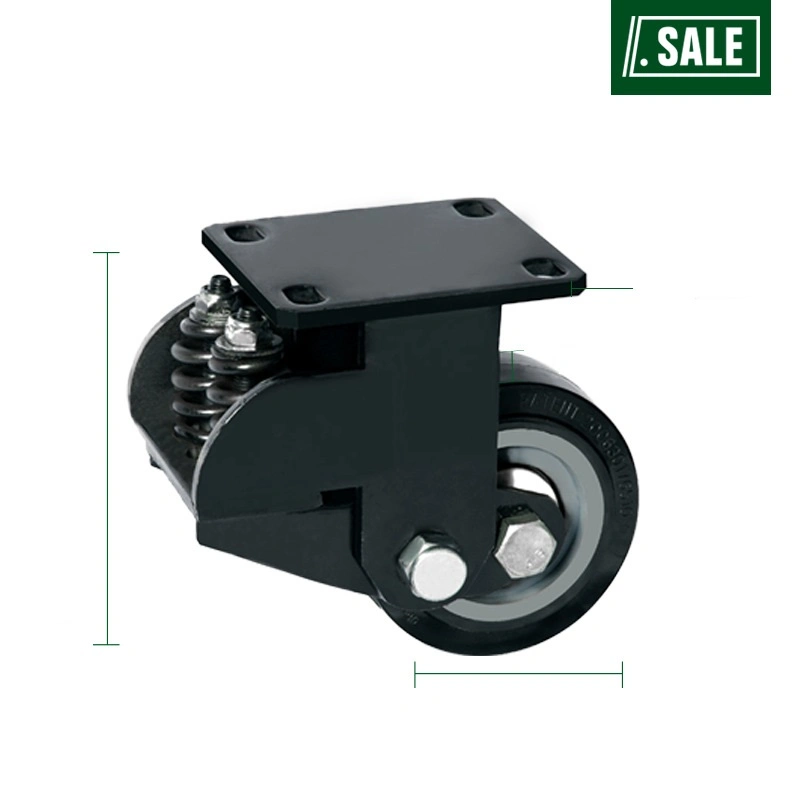 4/5/6/8 Inch PU TPR PVC Nylon TPE Np Cast-Iron Caster Wheels in Black Color with Large Loading Capacity