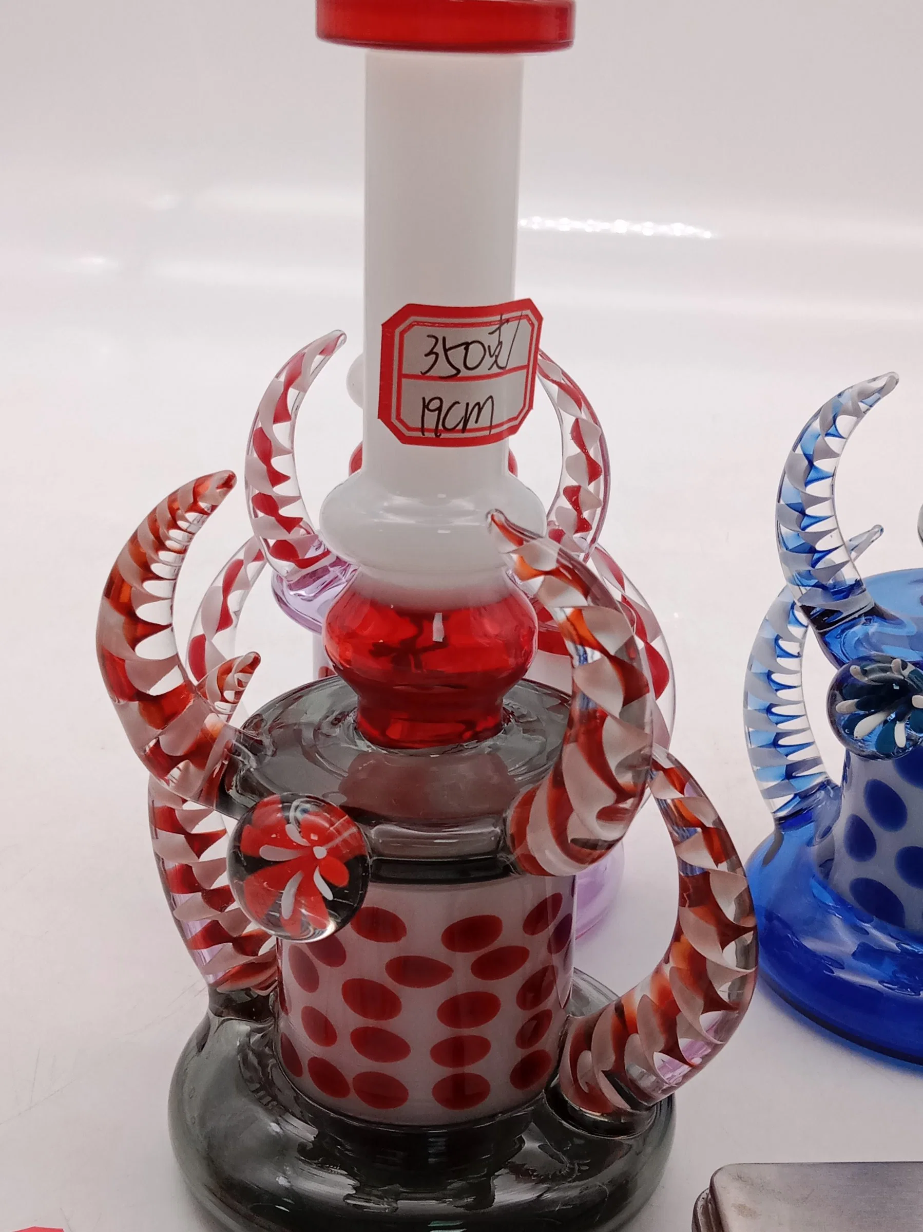 8-Inches Red Glass Smoking Water Pipe Hookah Pipe Stock with High quality/High cost performance 