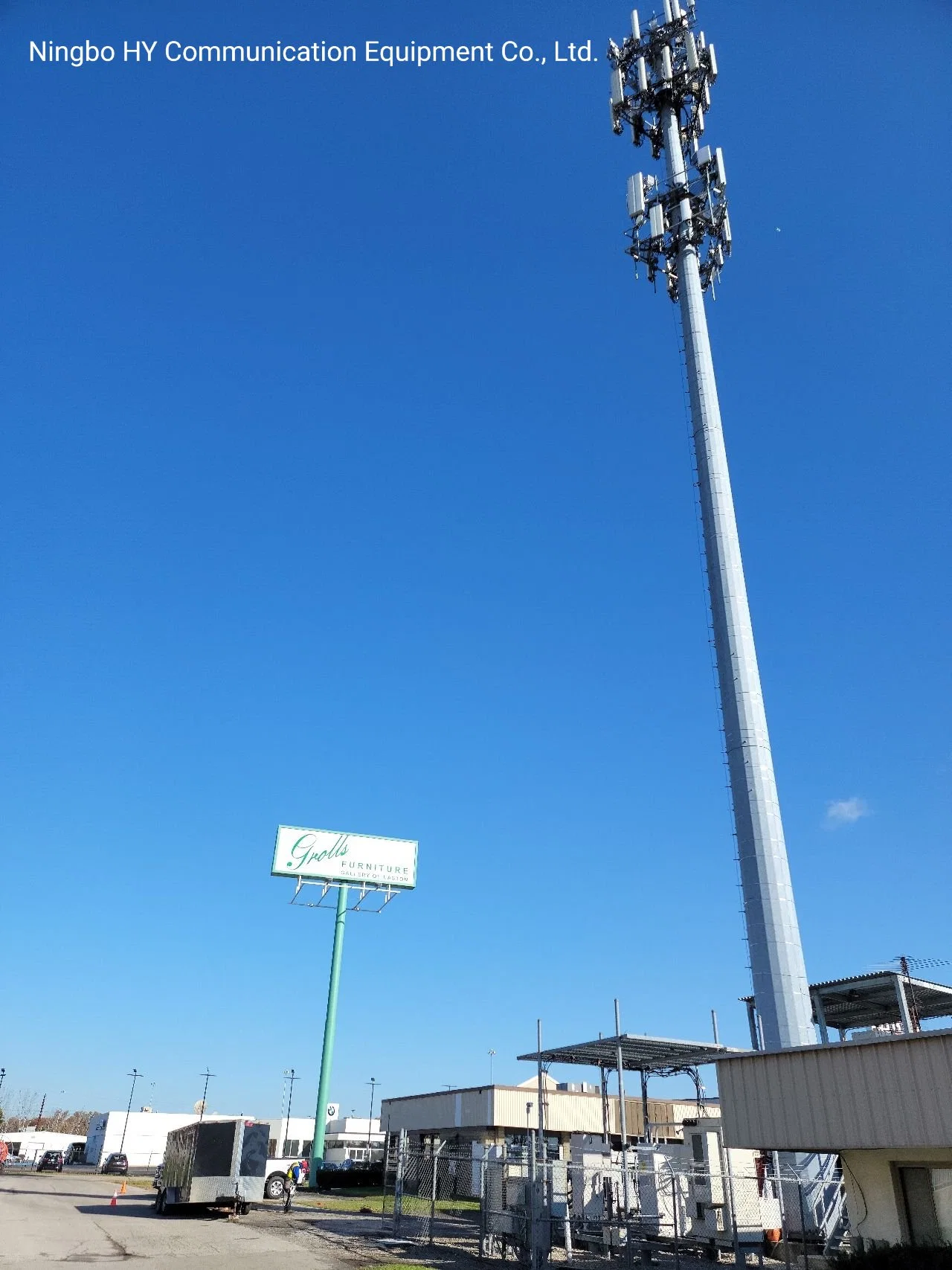 Steel Telecommunications Cellular Microwave Communication Monopole Tower for Telecom Site