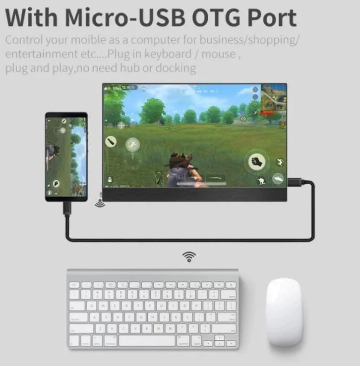 3840*2160 High-Definition 15.6 Inch Touchscreen 4K Laptop Portable Gaming Monitor with Battery