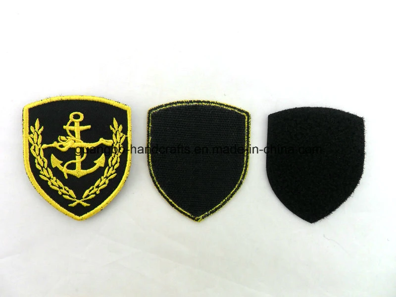 Personalizar el gancho y bucle Overlock insignia bordada /Logotipo (CV-46)