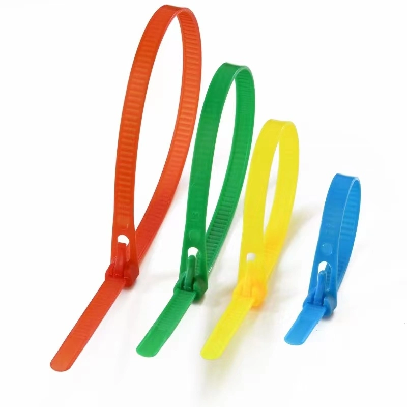 100PCS Releasable Nylon Cable Tie 8*200/250/300 /350/400mm Colorful Loose Slipknot Tie Reusable Packaging Plastic Zip Tie Wrap Strap