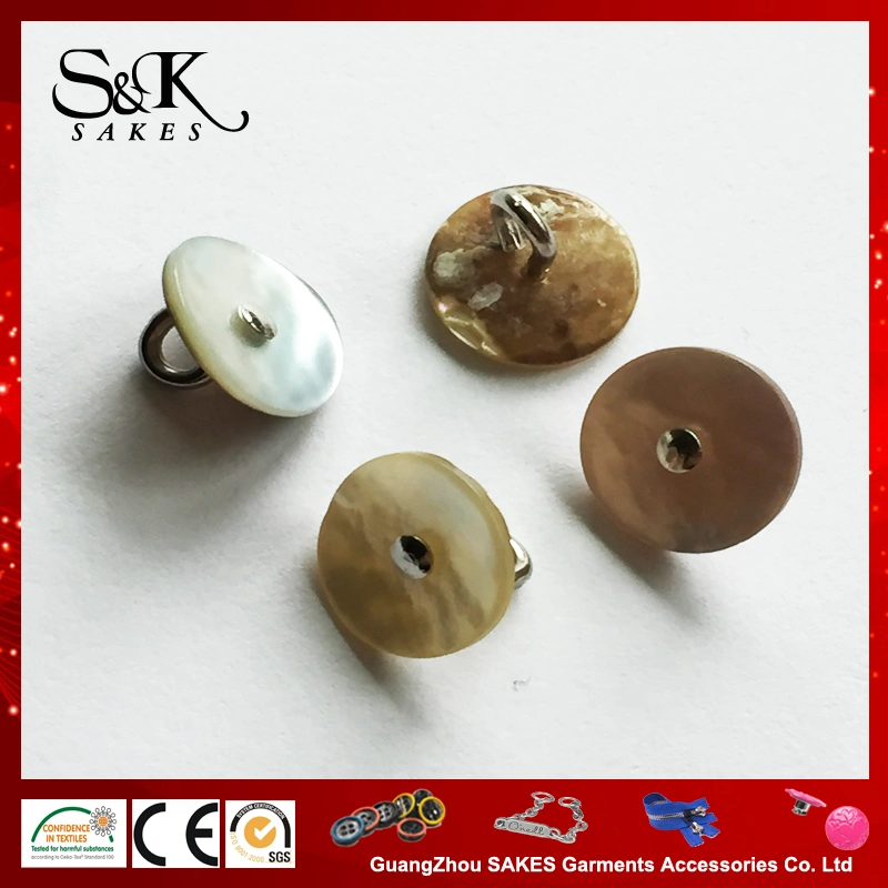 High quality/High cost performance  Natural Agoya Shell Button with Metal Hook for Garments