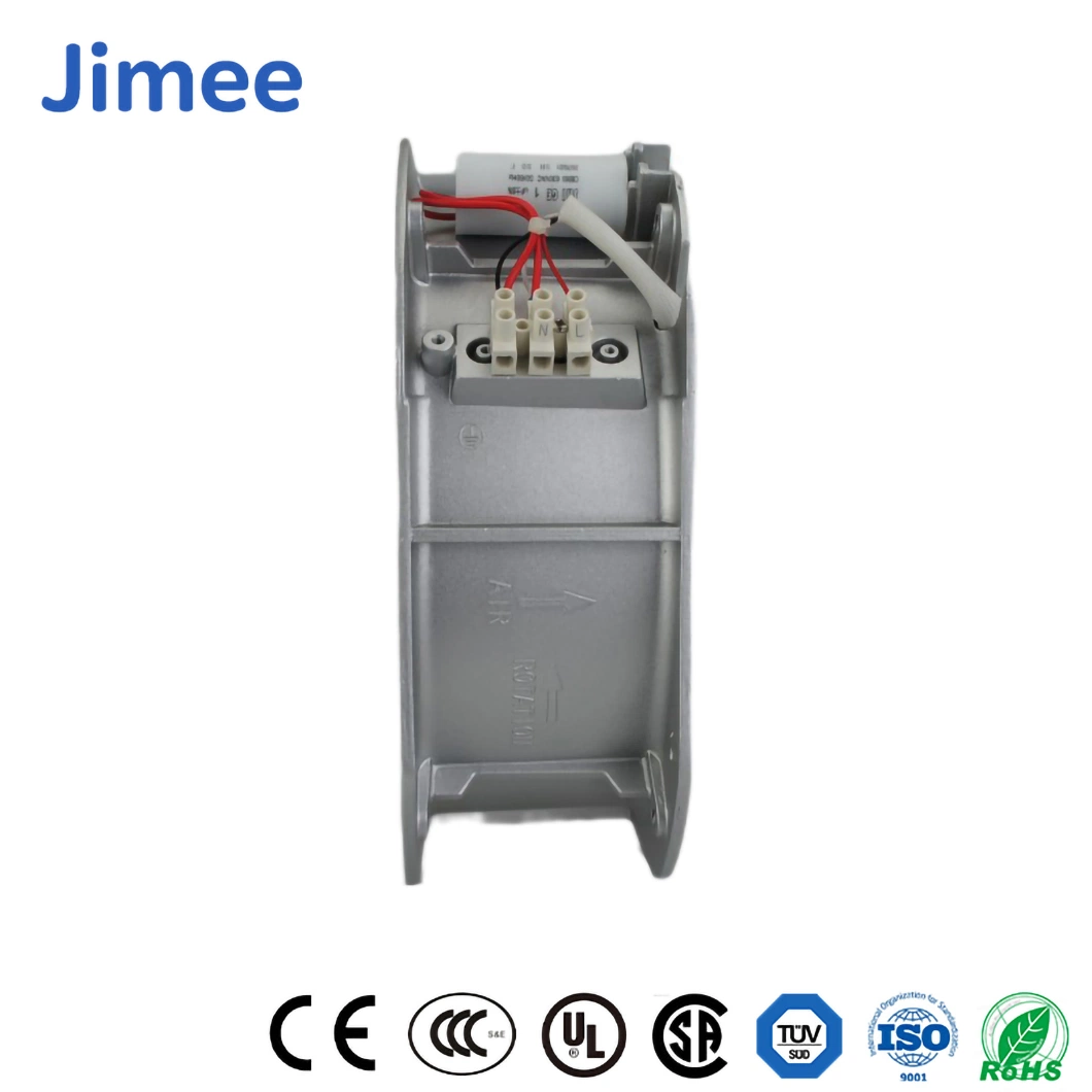 Jimee Motor Glass Fiber Reinforced Material China Car Blower Supplier Jm8025b2hl 13/11W Input Power AC Axial Blowers OEM Custom High Pressure Radial Blowers