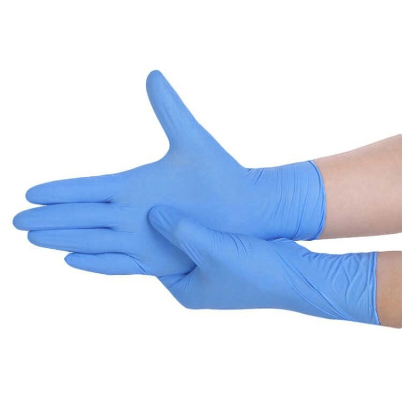 Luvas de vinil Azul de PVC com pó, luvas de PVC médicos descartáveis
