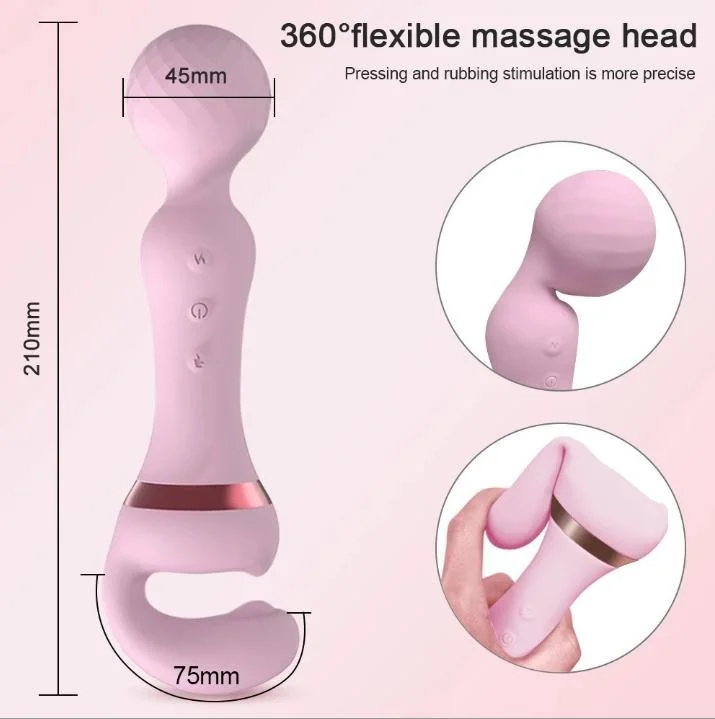 Leistungsstarker 2 in 1 AV Vibrator weibliche Zauberstab Klitoris Stimulator USB aufladen 20 Modi G Spot Sex Toys Dildo Für Frauen