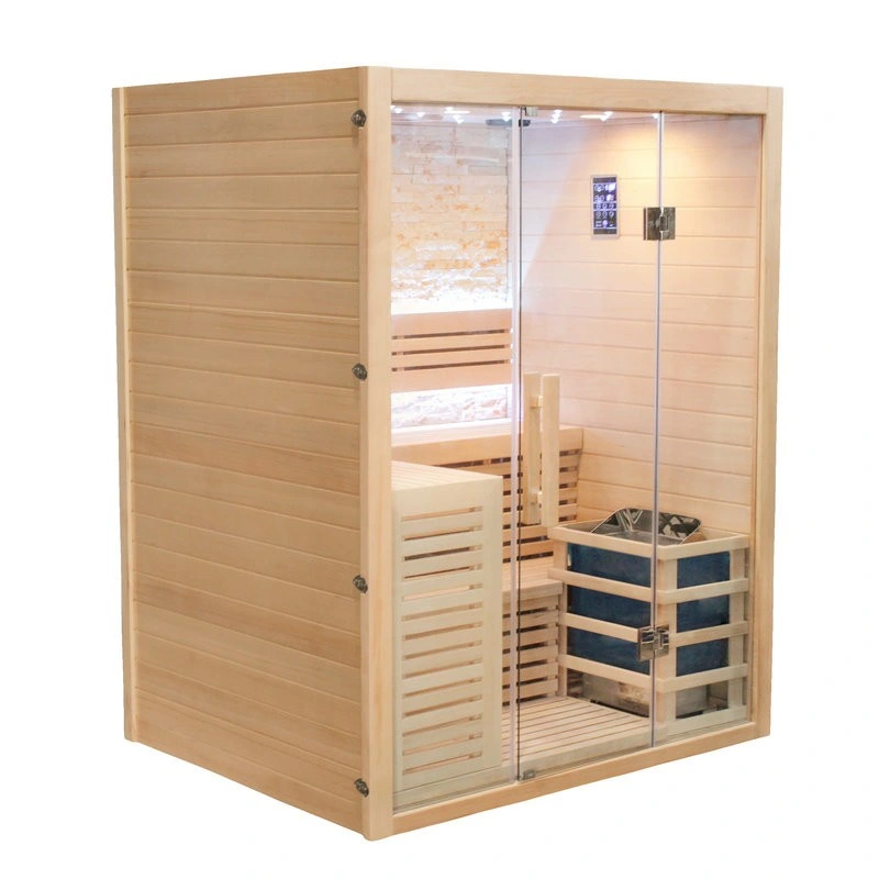 Fournisseur chinois Sauna à vapeur de luxe pour usage domestique avec porte en verre.