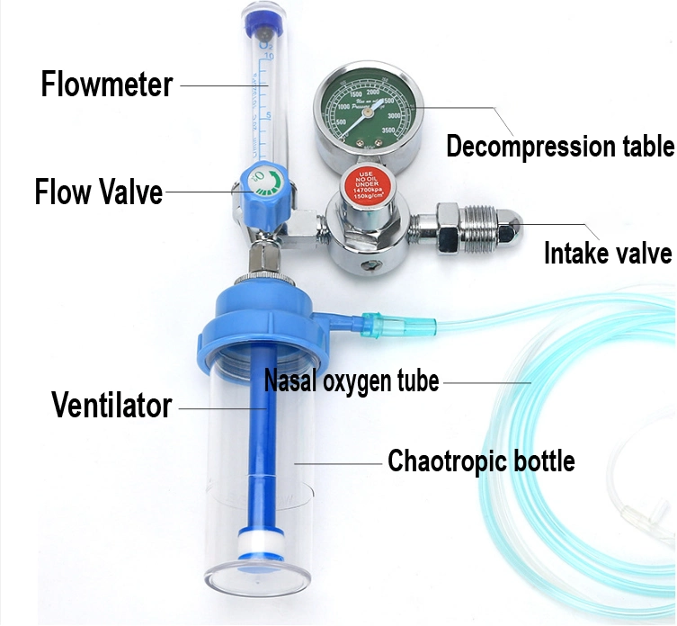 High quality/High cost performance Medical Oxygen Regulator Oxygen Flowmeter with Humidifier