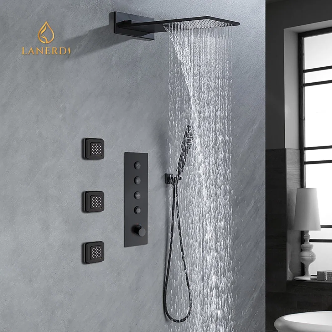 China Faucet Wholesale Sanitary Ware Wall Mounted Bathtub Shower Mixer Faucet System Concealed Thermostatic Shower Set Upc Faucets Tap Bathroom Shower Set