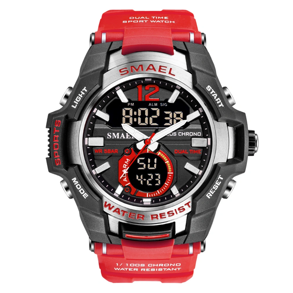 Red Personality Alloy Outdoor Watch Men's Large Dial Sports Electronic Watch Waterproof Watches