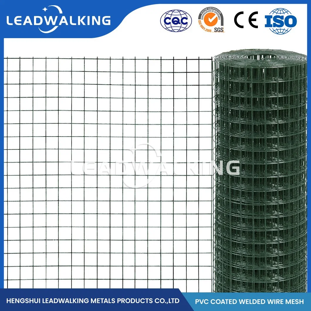 Leadwalking 6X6 Plastic-Coating Metal Welded Wire Mesh Manufacturers OEM Custom PVC Coated Welded Wire Mesh China 4X4 Inch PVC Coated Welded Wire Mesh