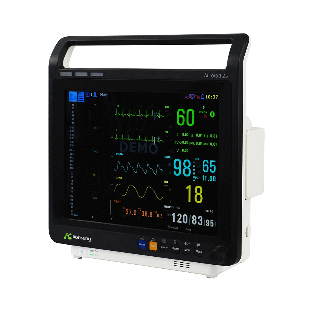 Aurora-12s 12.1 بوصة ضمان الجودة Multi-Parameters Bedside capnoography ECG Vital Sign مراقب المريض لإمداد المستشفى مع CE