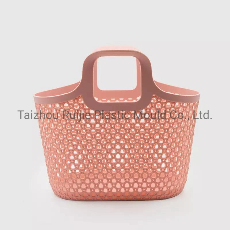 Plastic Household Houseware Rattan Design Laundry Storage Basket Injection Moulding Mold Template Mould