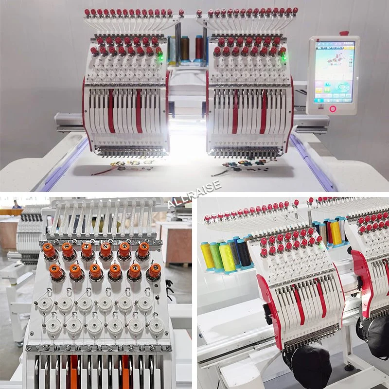 Factory 2 Heads Computerized Sewing Textile Garment Cap Leather Industrial Embroidery Machine