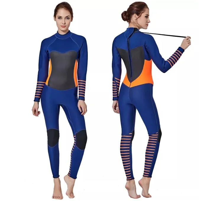 Les femmes en néoprène 3mm combinaison humide Retour Zipper Combinaison de plongée full body surf Plongée Bateau à vapeur combi