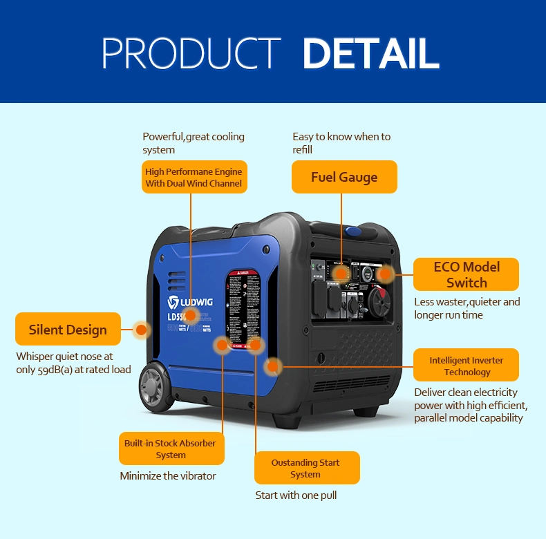 Wholesale High Quality Popular Inverter Generator Set Solar portable Mini-générateur d'essence ou d'essence