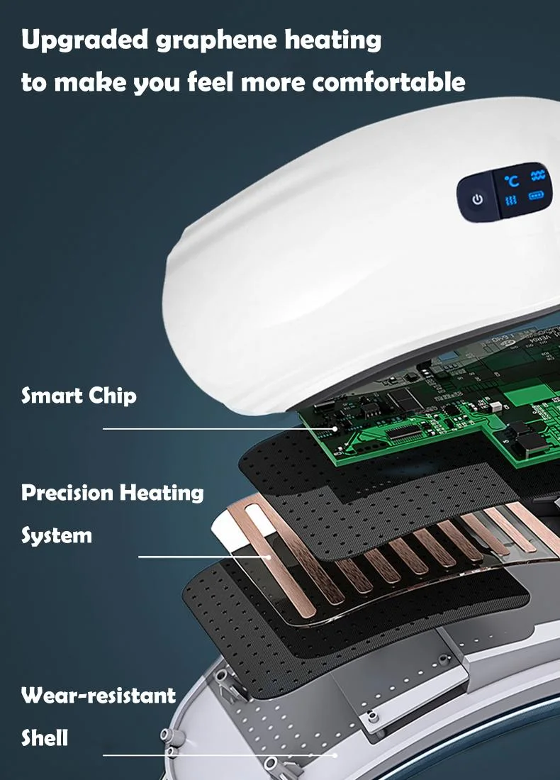 اهتزاز ضغط الهواء طبقتان مطوية متعددة قابلة للطي لاسلكية قابلة للطي الأوضاع Graphene التدفئة العيون الرعاية الصحية العين مدلك