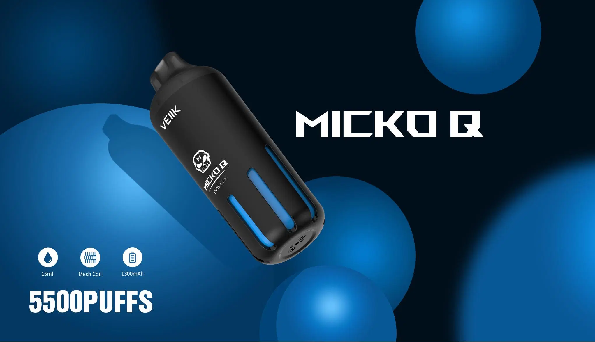 Veiik Micko Q 5500 Puffs Vape Jetable à Forte Demande